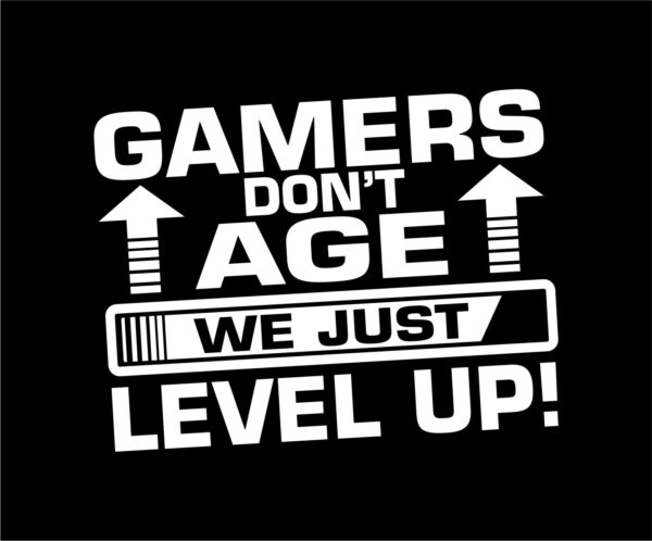 Gamers Don’t Age They Just Level Up Vinyl Car Decal Sticker